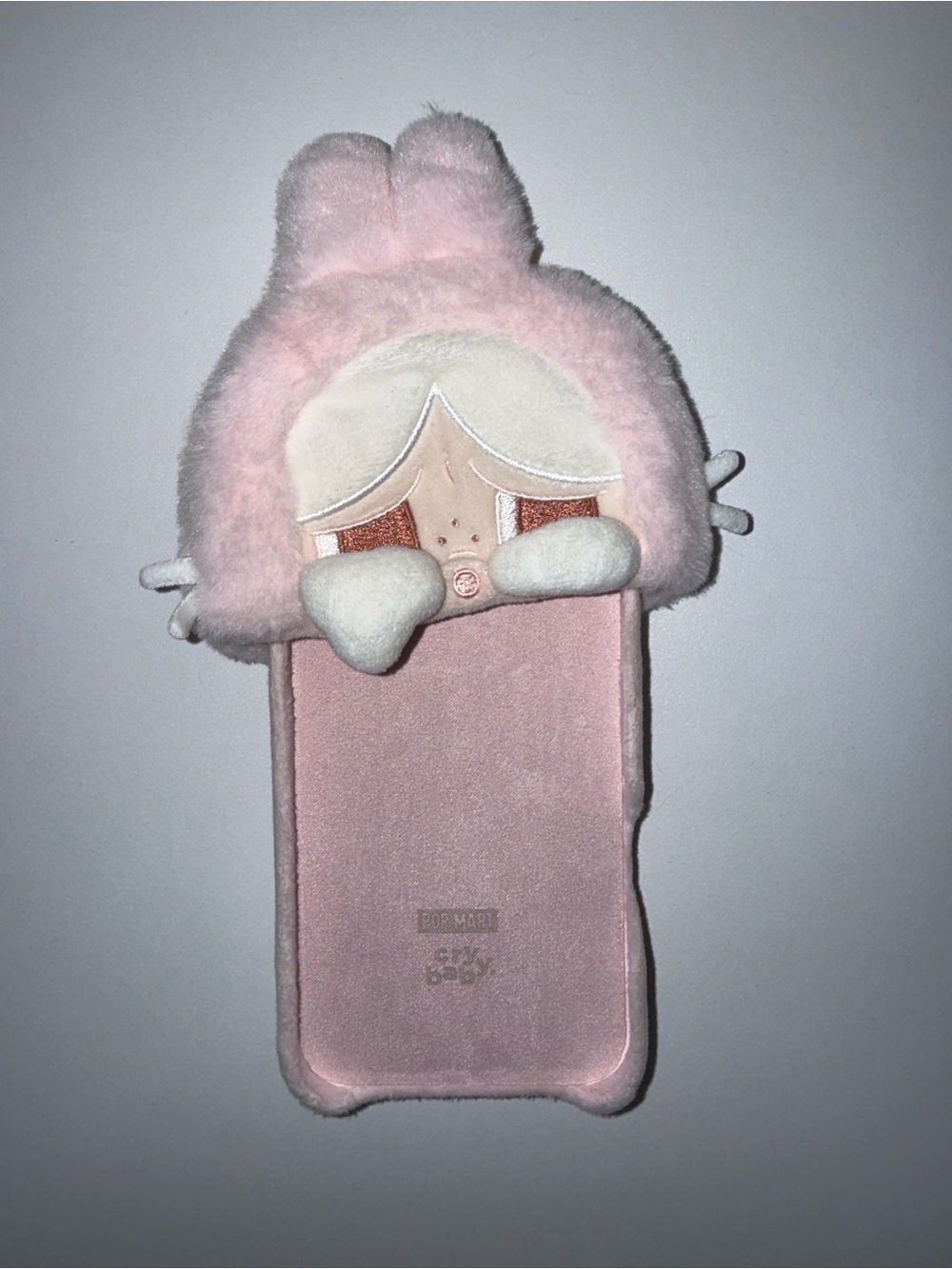 POP MART CRYBABY Pink Bunny Plush Phone Case - iPhone 16 Pro Max